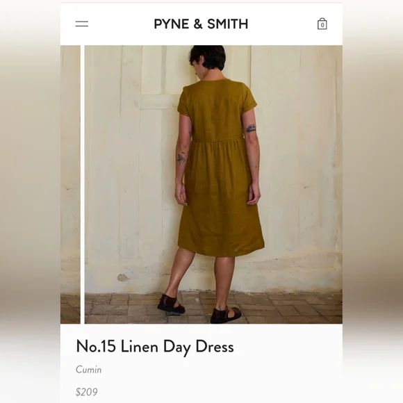 Pyne & Smith No. 15 Linen Day Dress, Cumin, XL - Picture 9 of 9